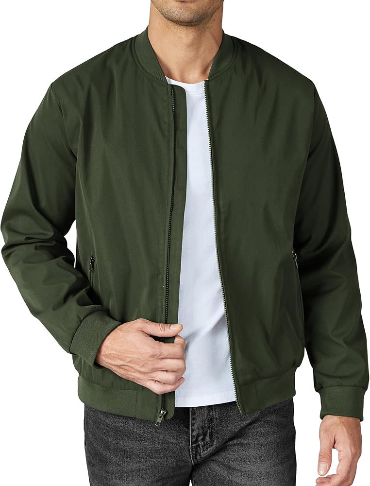 COOFANDY Men's Bomber Jacket Lightweight Casual Stylish Light Flight Jacket Windbreaker Varsity Jackets