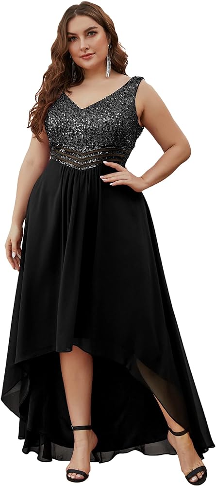 Ever-Pretty Plus Womens V Neck Seuiqn Empire Waist Maxi Formal Evening Party Dress 0410-DA