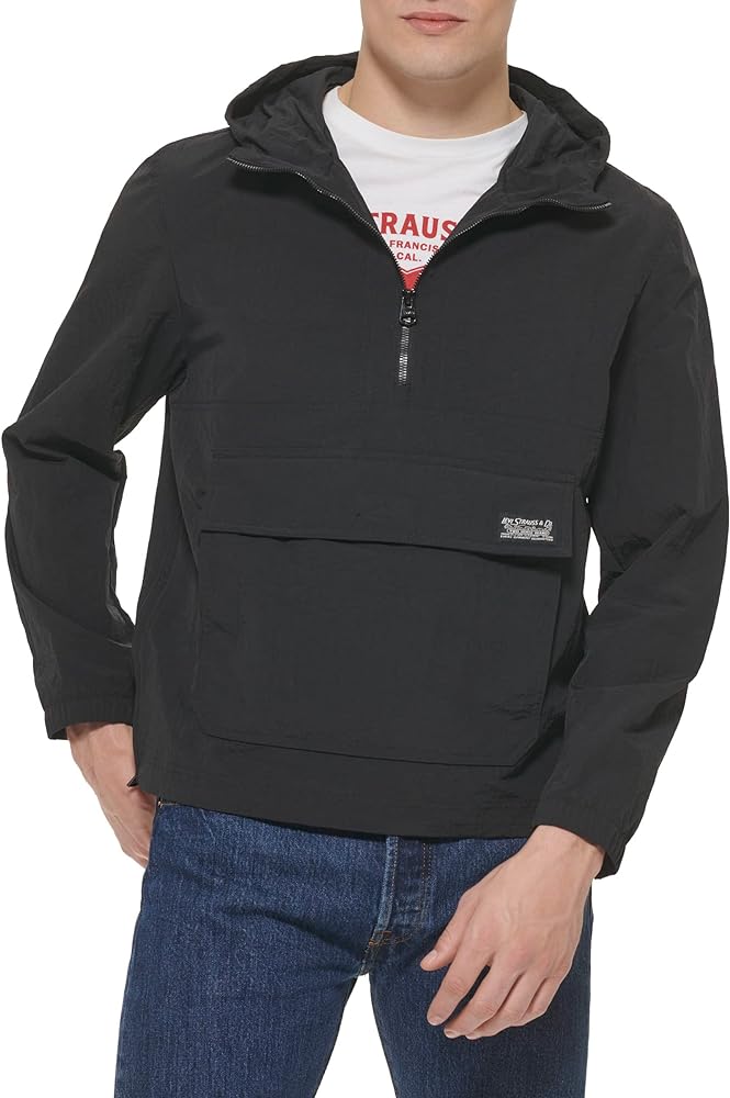 Levi's Mens Lightweight Taslan Hooded Popover Windbreaker Jacket