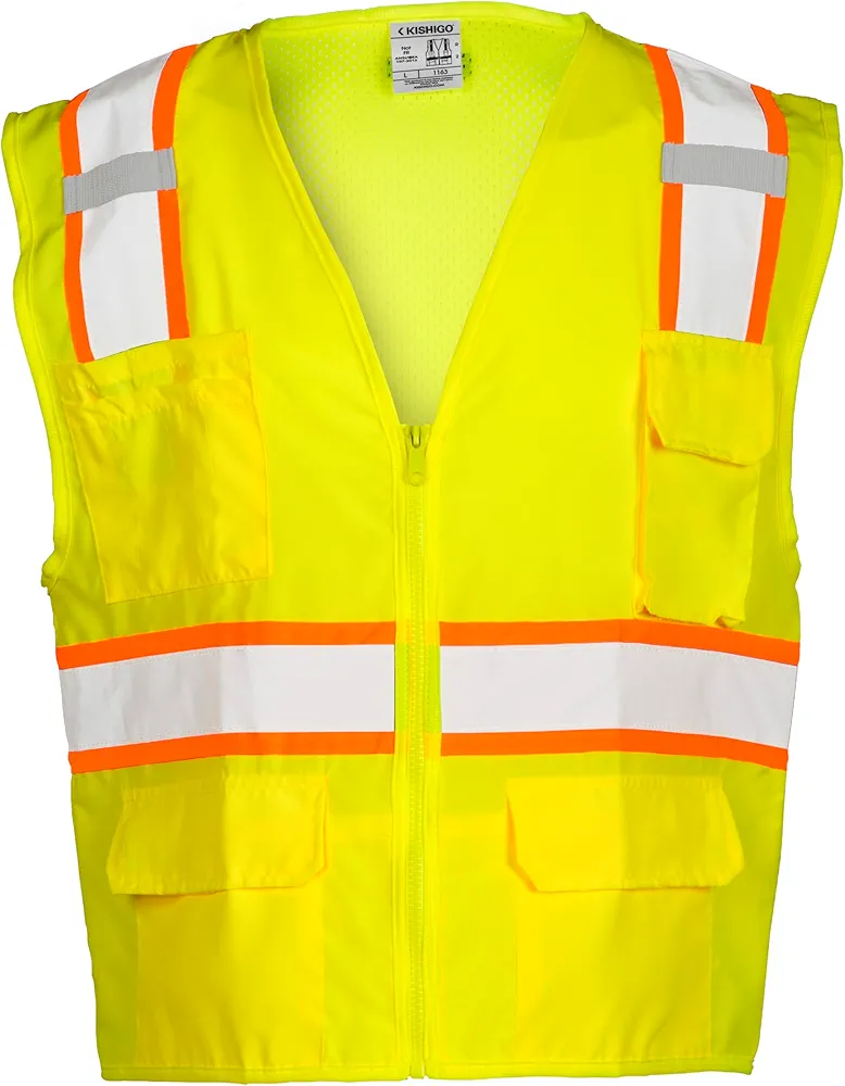 Kishigo 1163 Ultra-Cool Mesh Back Solid Front Vest, 2X-Large, Lime