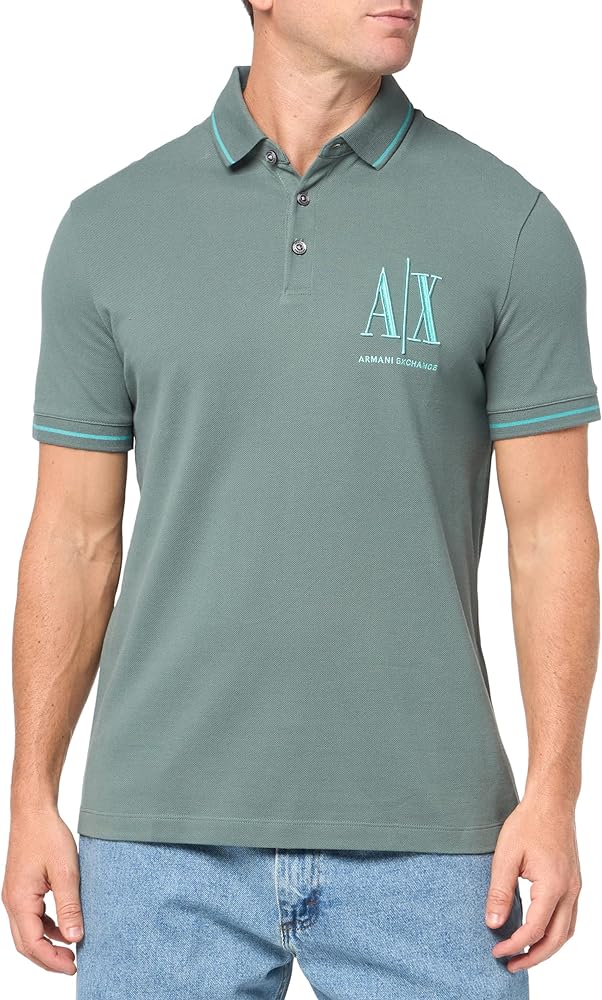 Armani Exchange Men's Regular Fit Cotton Piquet Icon Polo