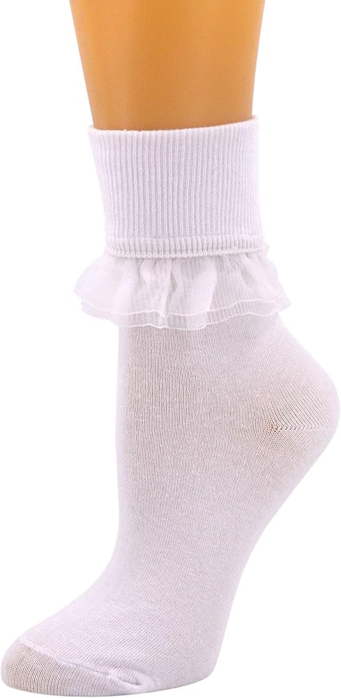 SEMOHOLLI Women Ankle Socks, Women Lace Ruffle Frilly Ankle Socks Fashion Ladies Girl Princess