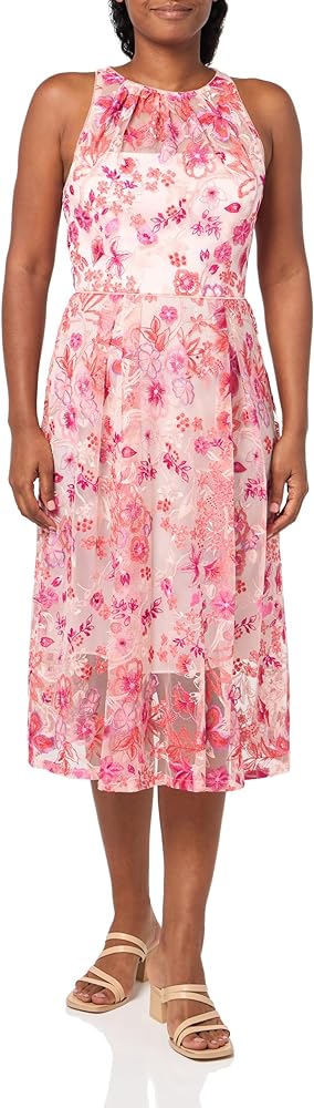 Adrianna Papell Women's Embroidered Fit and Flare