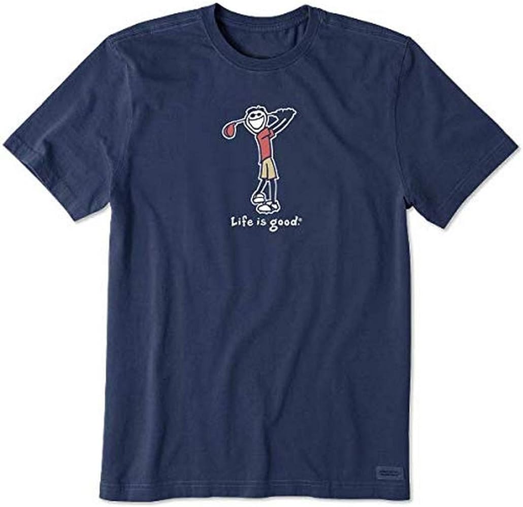 Life is Good Men's Crusher T, Short Sleeve Cotton Graphic Tee Shirt, Golf Jake