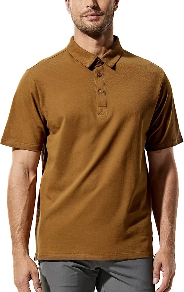 MIER Men's Polo Shirts Regular Fit Cotton Golf Shirt Short Sleeve Breathable Casual Collared Tshirts Fashion