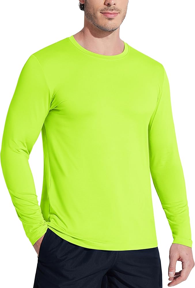 MAGCOMSEN Men's UPF 50+ Shirts Long Sleeve UV Protection Quick Dry T-Shirt Rash Guard for Fishing Running Beach