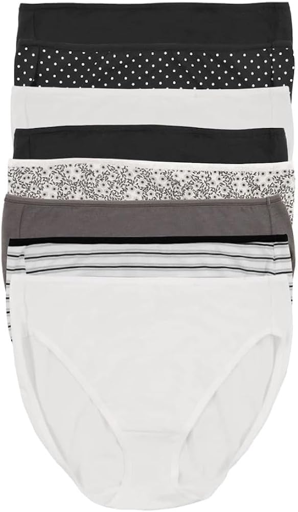 Felina Womens 8 Pack Cotton Modal Stretch Hi-Cut Brief