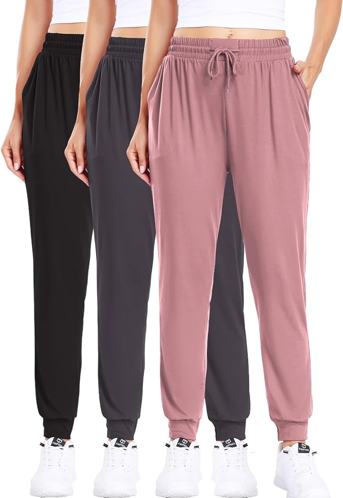 Women's Sweatpants with Pockets, Soft Jogger Pants for Running Yoga Workout Lounge Pants