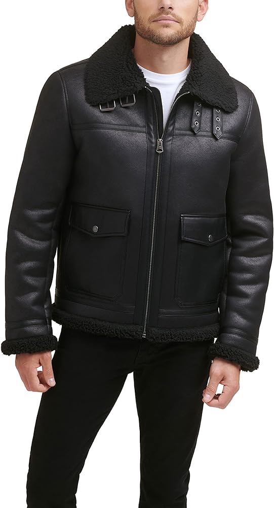 Levi's Men's Faux Shearling Rancher Aviator Jacket