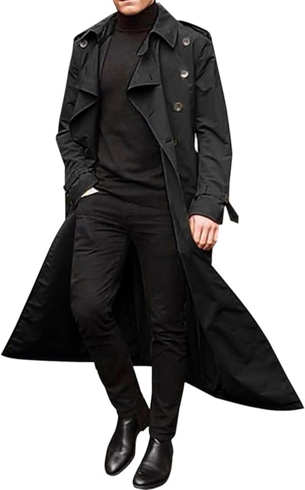 Leather Jacket Men Luxury Full Length Trench Coat Long Wool Overcoat Winter Mens Waterproof Jacket