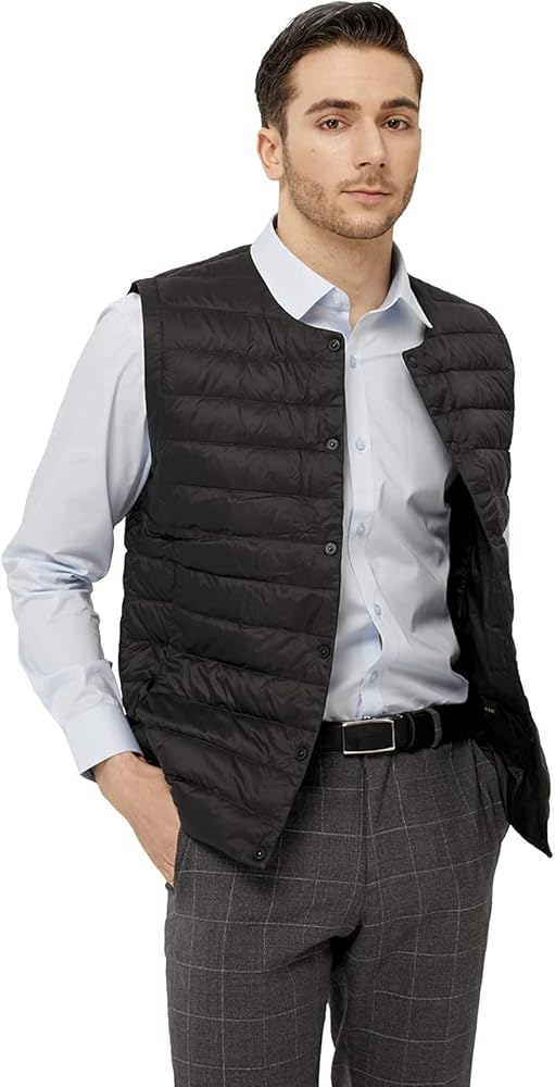 Men's Ultra-Lightweight Regular fit Goose Down vest for Four seasons