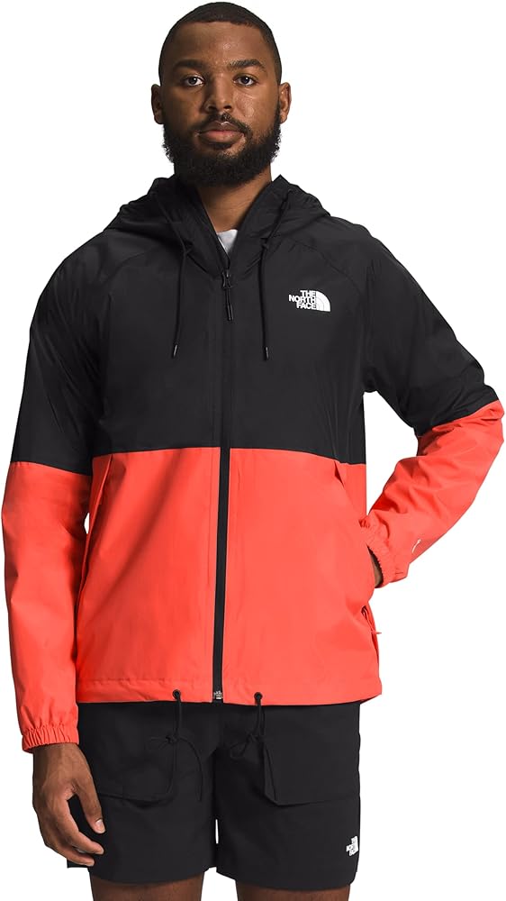 THE NORTH FACE Men's Antora Rain Hoodie, TNF Black/Retro Orange, 3X-Large, NF0A7QF3