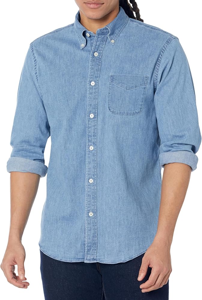 Brooks Brothers Men's Stretch Denim Long Sleeve Sport Shirt