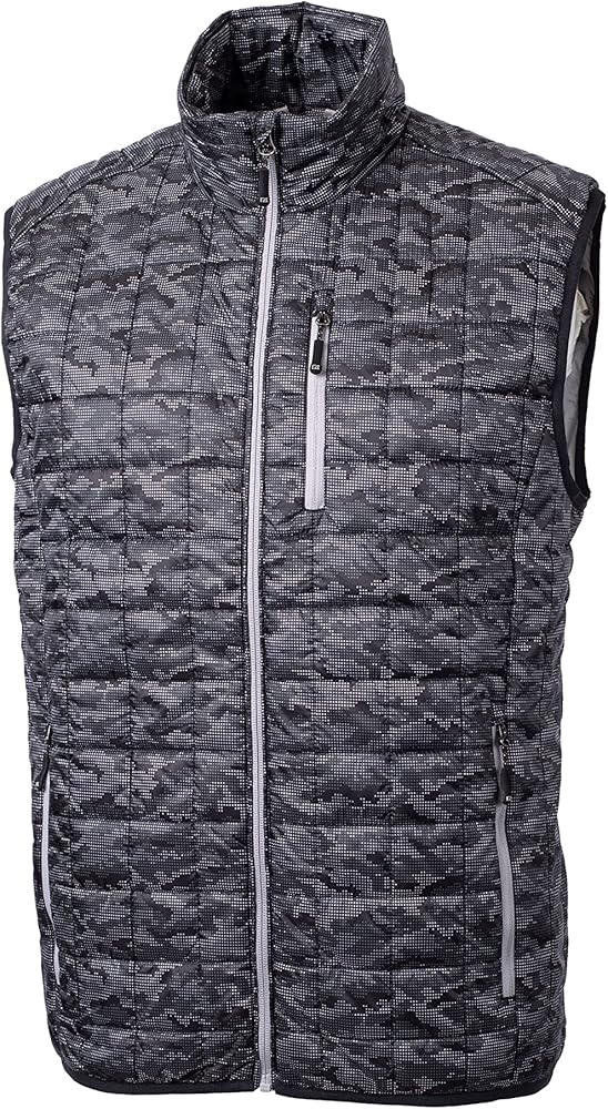 Cutter & Buck Rainier Primaloft Mens Eco Insulated Full Zip Printed Puffer Vest