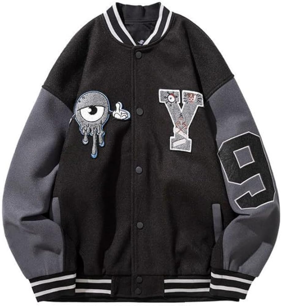 Varsity Jacket For Women Y2K Unisex Bomber Baseball Uniform Graphic Jacket Mens Outwear Vintage Streetwear