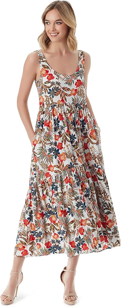 Jessica Simpson Womens Plus Cheryl Tiered Seersucker Maxi Dress