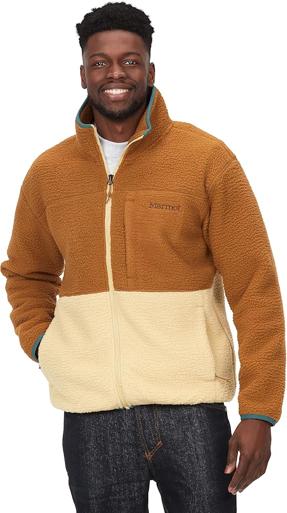 MARMOT Men's Aros Full-Zip Jacket - Sherpa Fleece with Retro Style