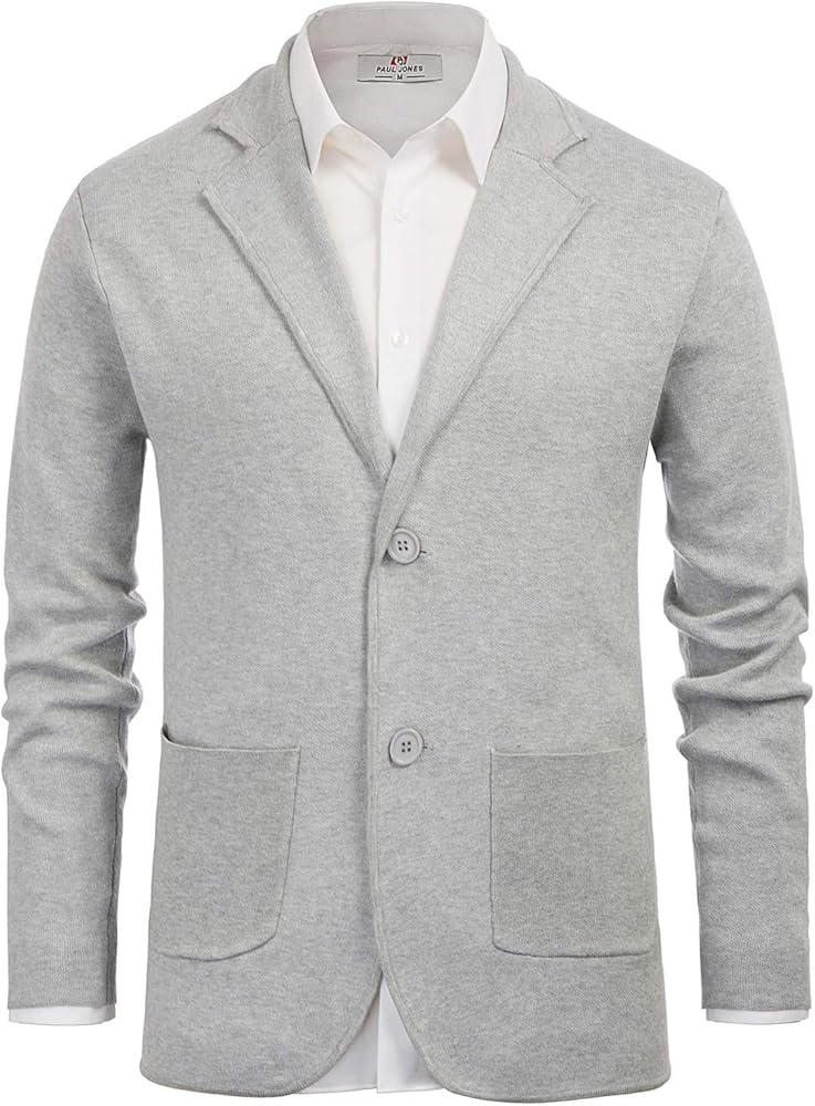 PJ PAUL JONES Men's Cardigan Sweater Shawl Collar Button Down Knit Blazer Jacket Knitwear