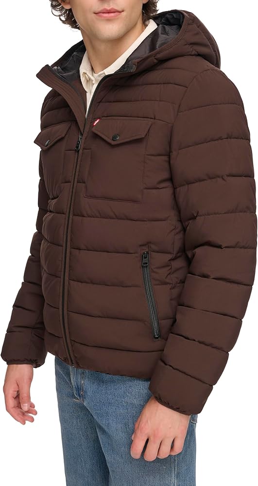 Levi's Men's Water Resistant Performance Stretch Hooded Puffer Jacket