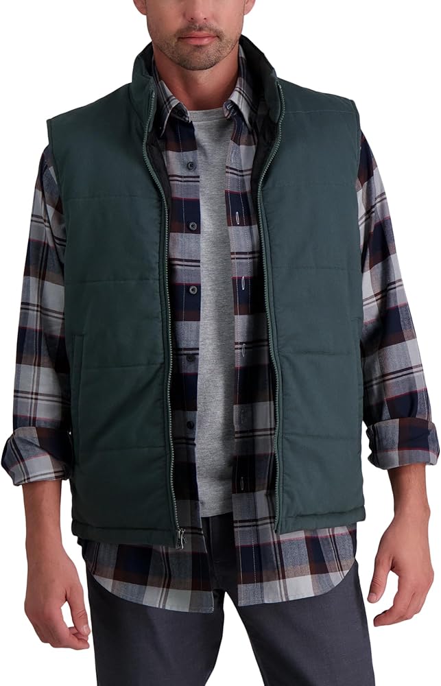 HAGGAR mens Puffer Vest Moleskin