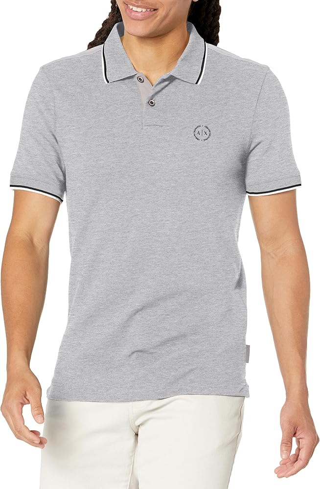 Armani Exchange Men's Short Sleeve Jersey Knit Polo