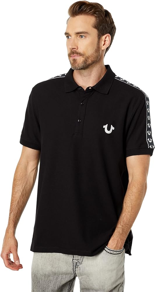 True Religion Men's Damask Short Sleeve Polo