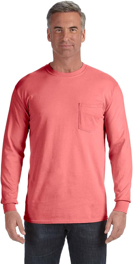 Comfort color mens C4410 Heavyweight Long Sleeve Pocket T-Shirt