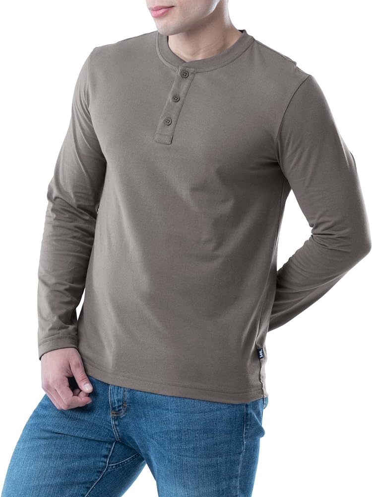 Lee Men's Long Sleeve Soft Washed Cotton Henley T-Shirt