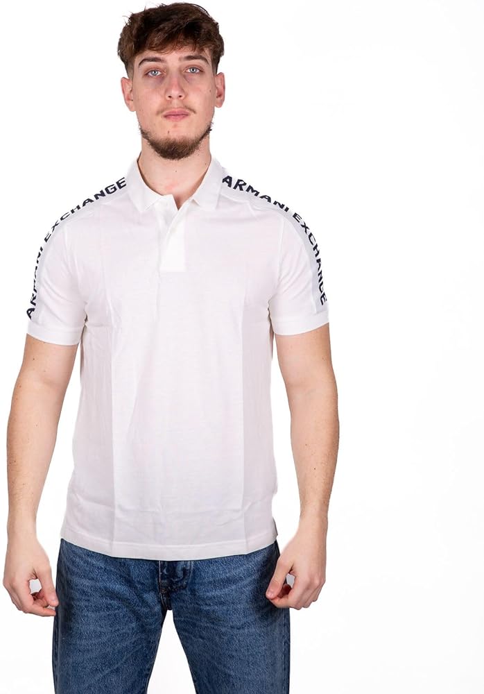 Armani Exchange Men's Short Sleeve Jacquard Logo Polo