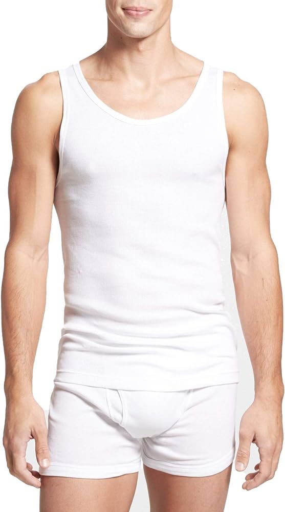 Calvin Klein Men`s Classic Ribbed Tank 3-Pack (White(NM9070X-100)/White/White, Large)