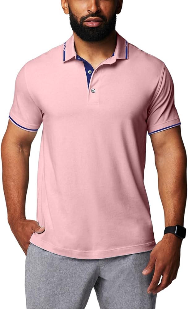 Golf Polo Shirts for Men Short Sleeve Quick Dry Performance Moisture Wicking