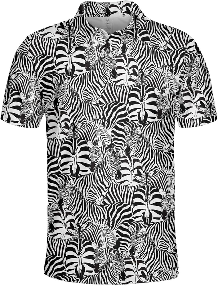 Funny Golf Shirts Dry Fit for Men, Mens Hawaiian Golf Polo Shirt, Mens Golf Polos Golfing