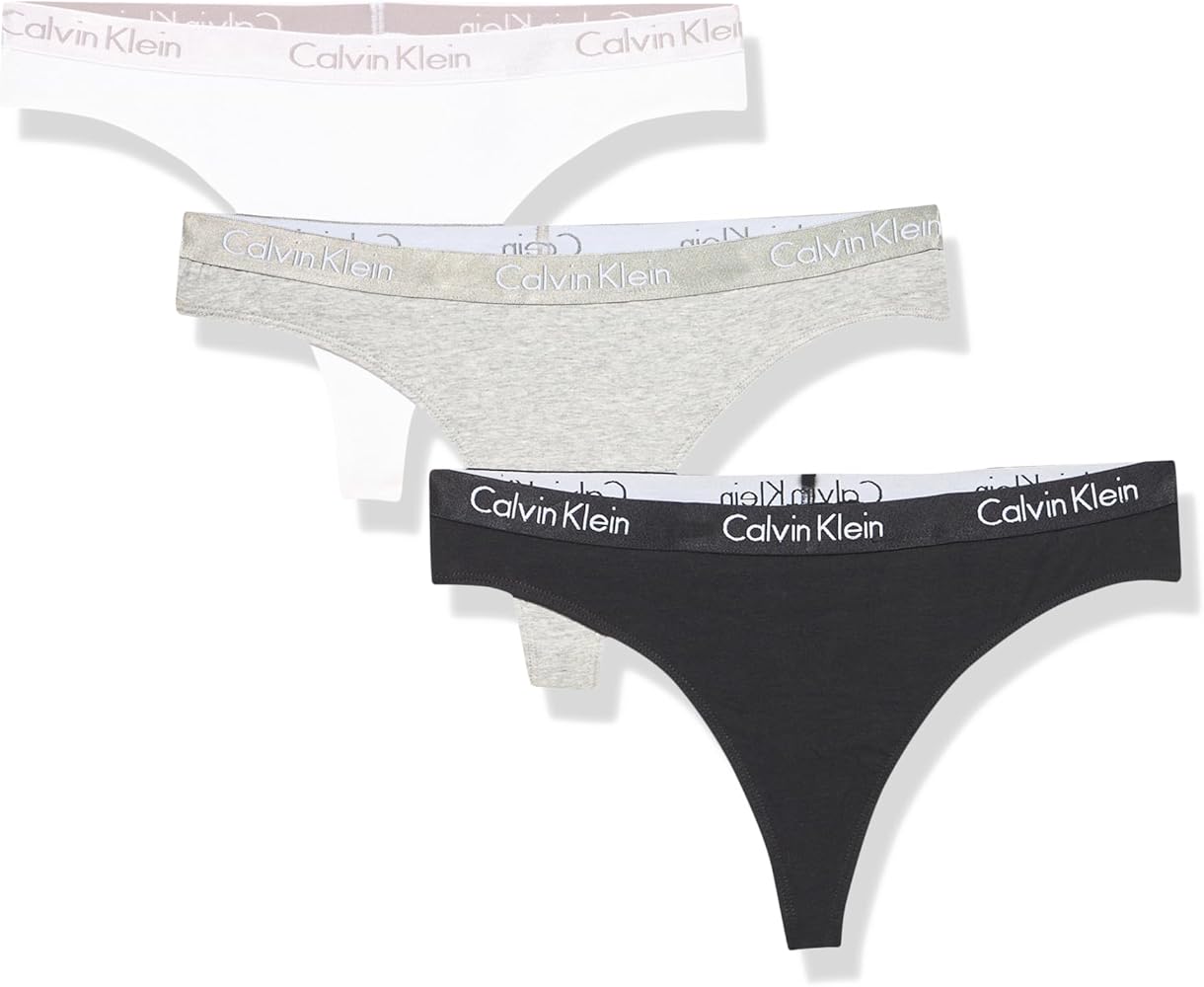 Calvin Klein Women's Motive Cotton Multipack Thong Panty 2 Pack