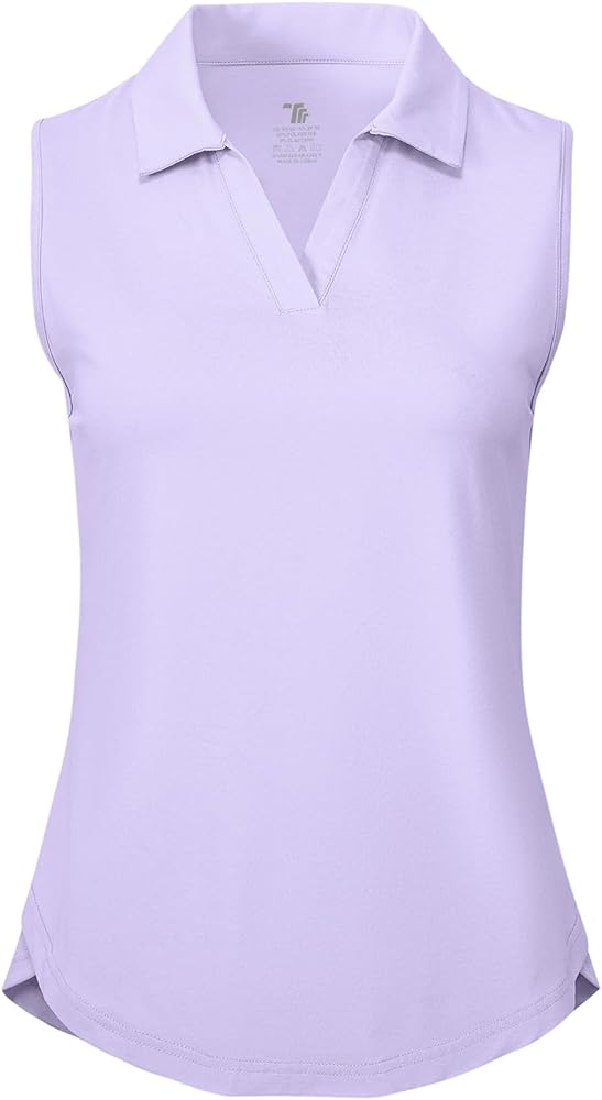 BGOWATU Women's Sleeveless Golf Polo Shirts Collared V Neck Tennis Tank Tops UPF 50+ Quick Dry Lightweight