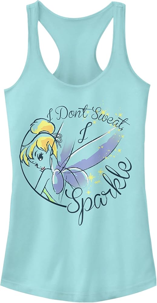 Disney Women's Tinker Bell Sparkle Magic Slim Fit, Scoop Hem Racerback Tank