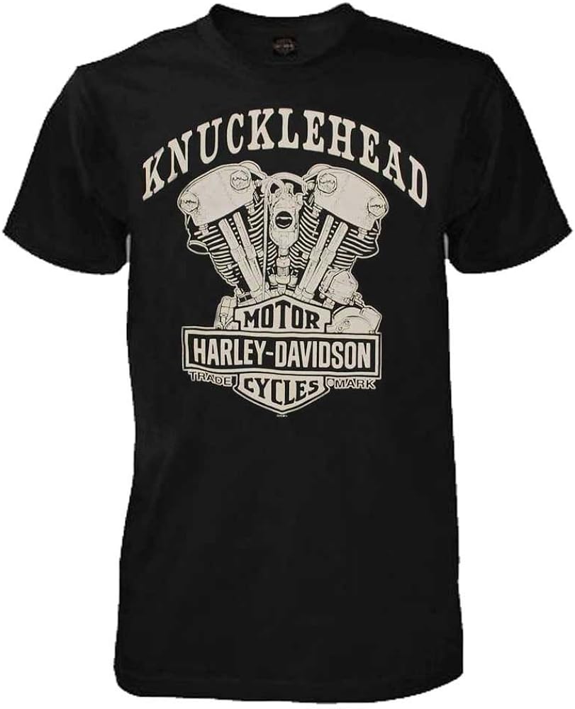 Harley-Davidson Men's Knucklehead Engine Authentic T-Shirt Black 30298302