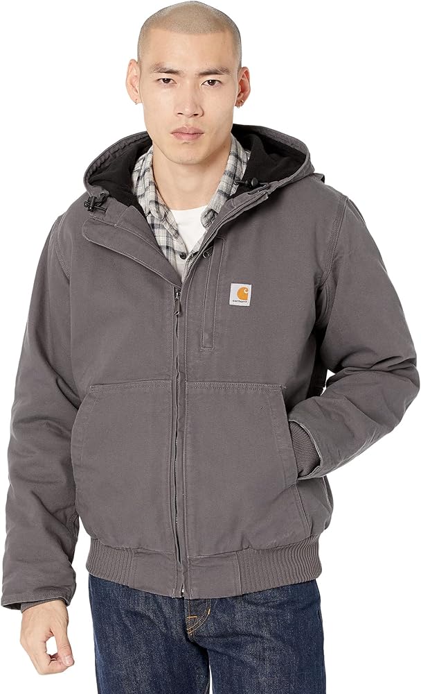 Carhartt Men's Full Swing Loose Fit Washed Duck Fleece-Lined Active Jacket