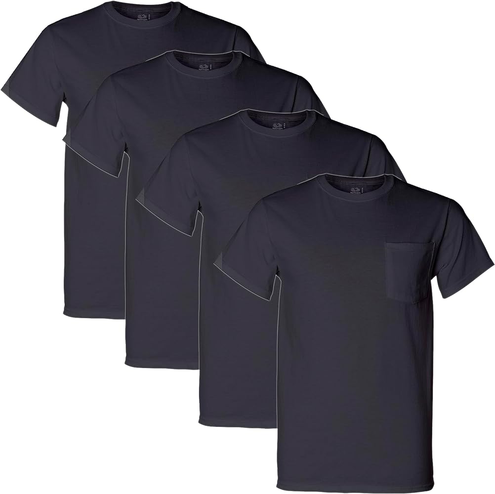 Fruit of the Loom Men's Pocket Crew Neck T-Shirt (Pack of 4)