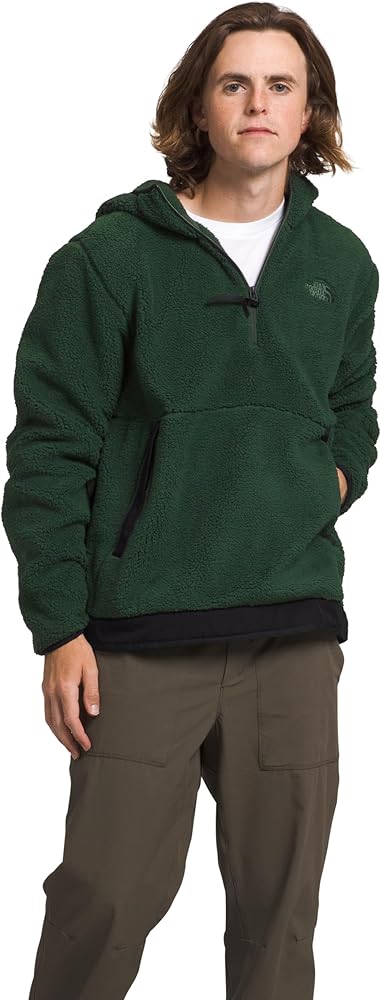 THE NORTH FACE Men's Campshire Fleece Hoodie, Pine Needle/TNF Black, Large