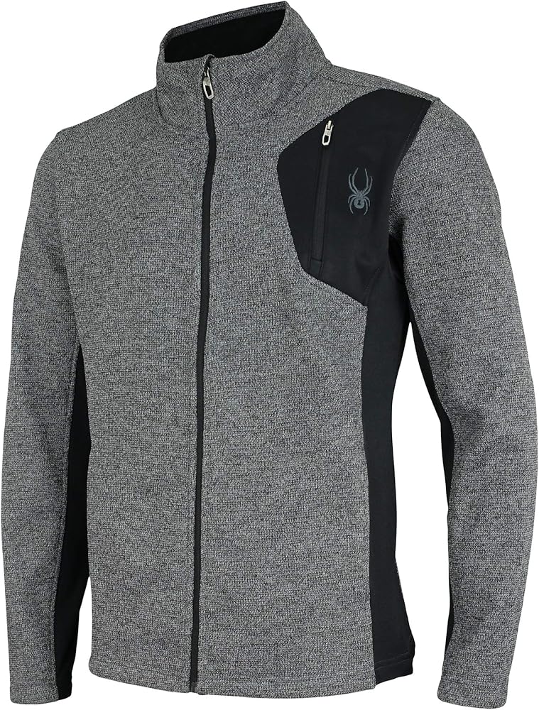 Spyder Men's Raider Full Zip Sweater, Charcoal Heather-F20 Medium