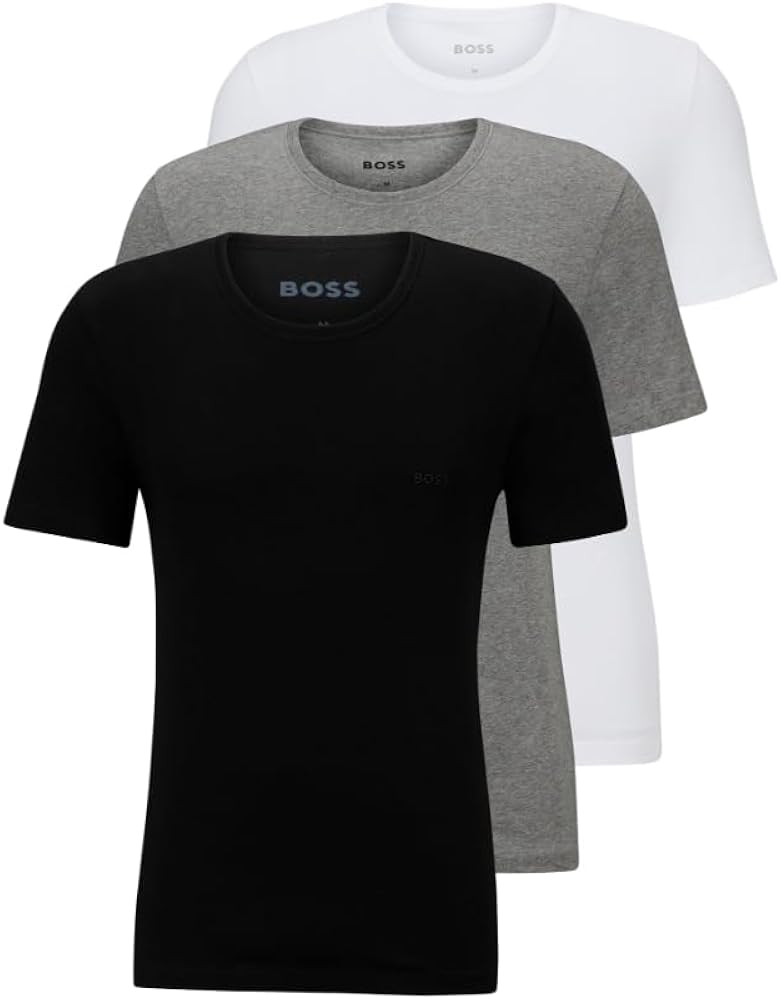 BOSS Men's 3-Pack Classic Logo Cotton T-Shirt