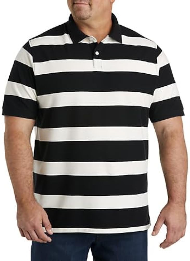 Harbor Bay by DXL Men's Big and Tall Striped Polo Shirt