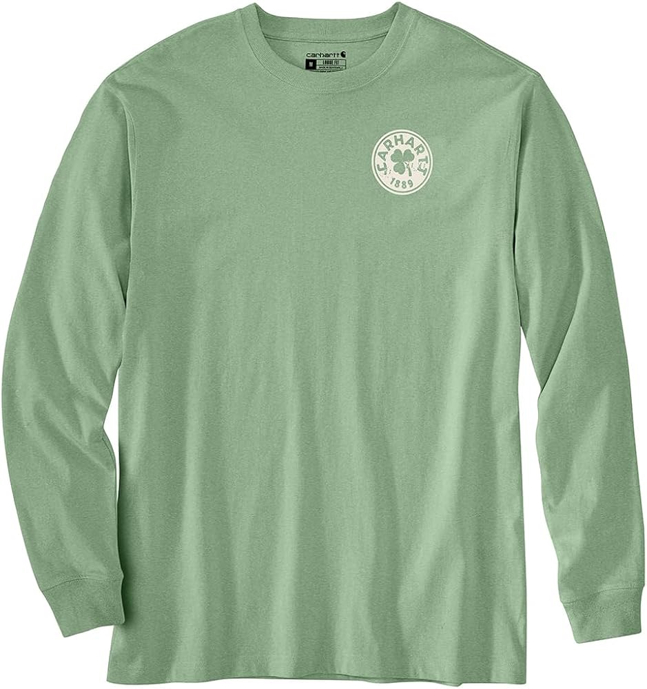 Carhartt Men's 106218 Loose Fit Heavyweight Long Sleeve Shamrock T-Shirt - 3X-Large Regular - Loden Frost Heather