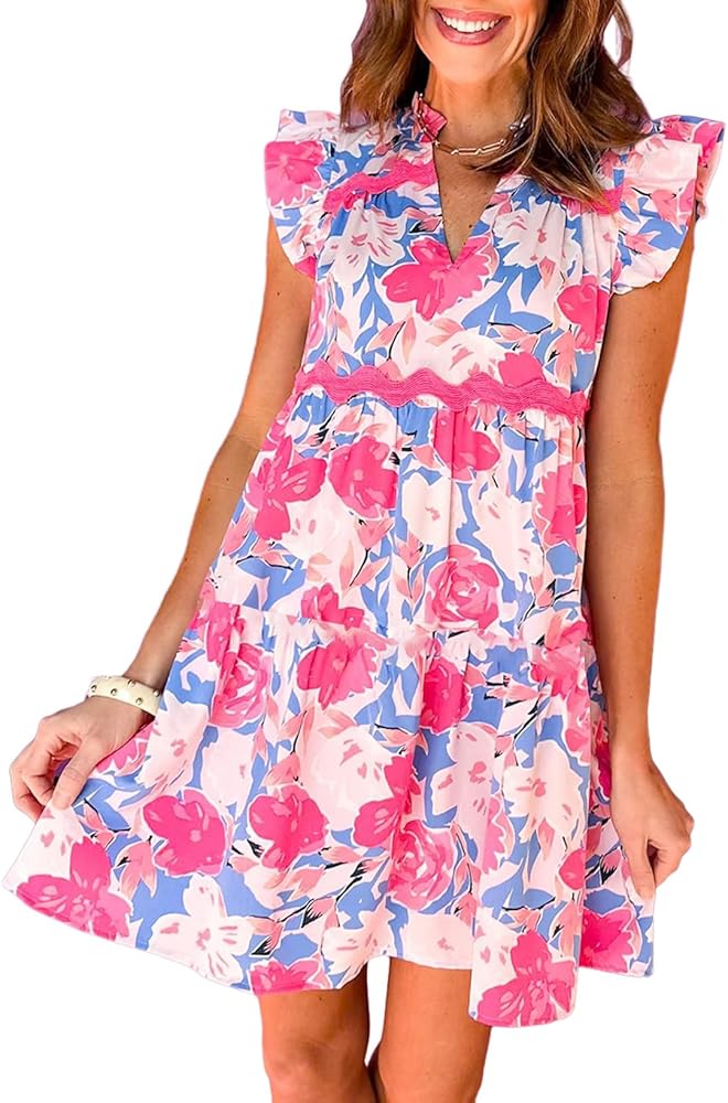 Women's Summer Dresses Casual Loose Midi Dresses Bohemian Floral Dresses A-Line Mini Dresses