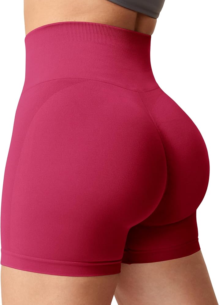 YEOREO Women Seamless Scrunch Workout Shorts High Waisted Intensify Running Gym Yoga Workout