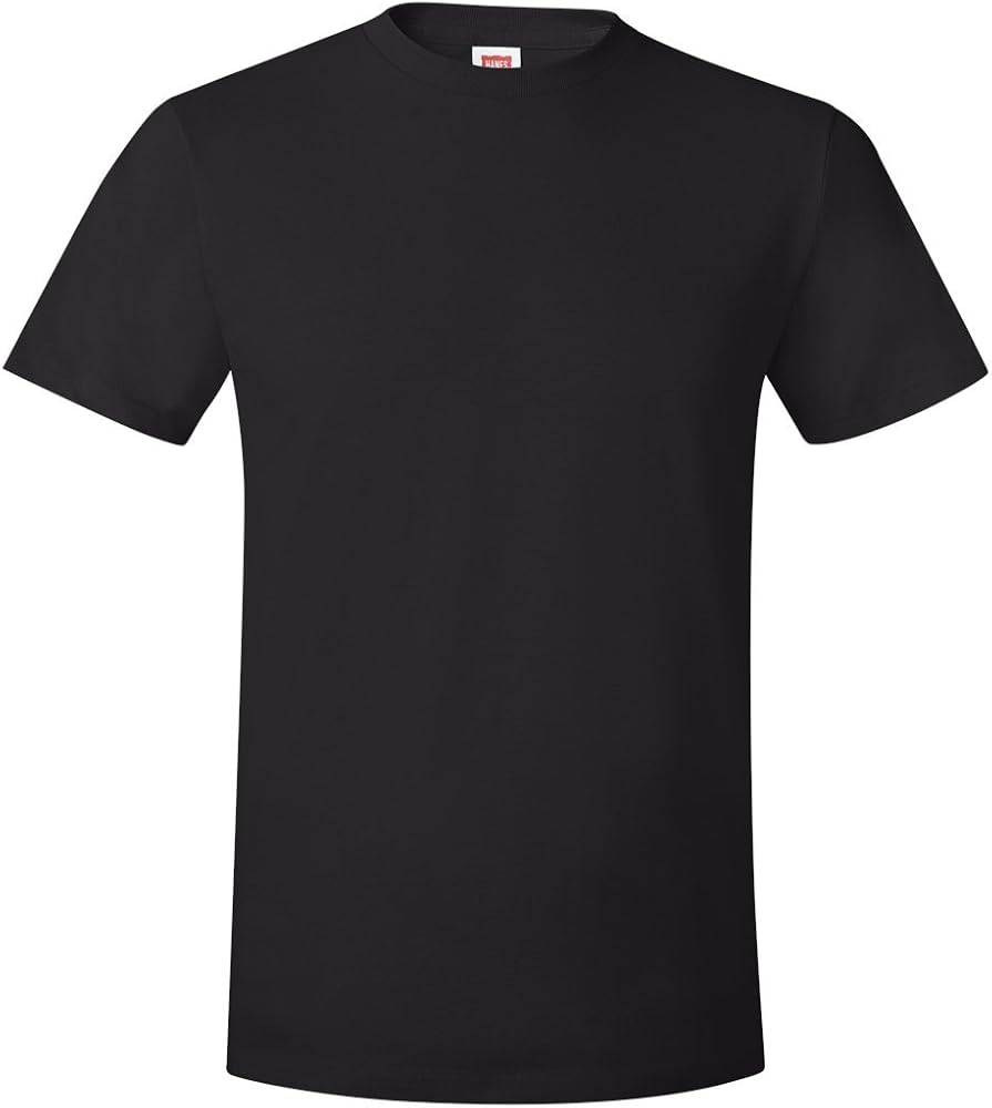 4.5 oz., 100% Ringspun Cotton nano-T T-Shirt, Large, BLACK