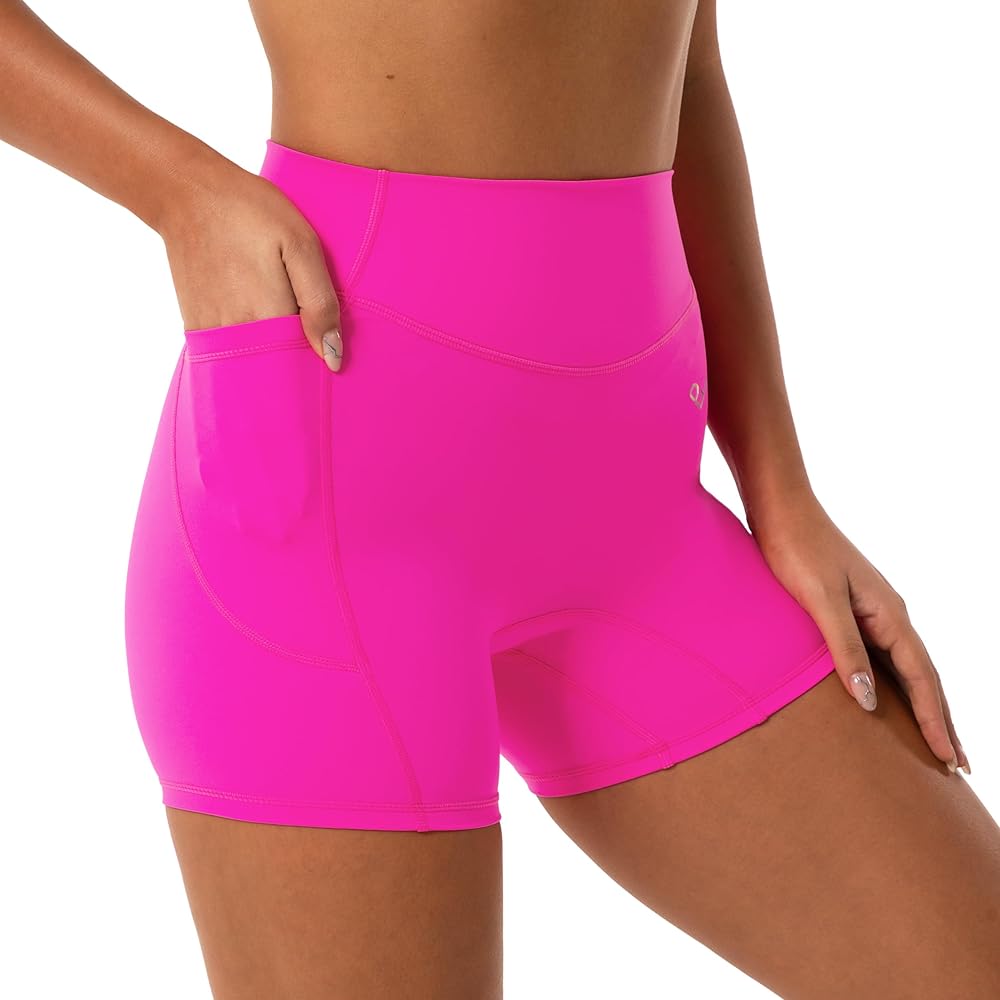 Women's Biker Shorts with Pockets, High Waist Workout Shorts for Women, Buttery Soft Athletic Shorts for Gym, Yoga