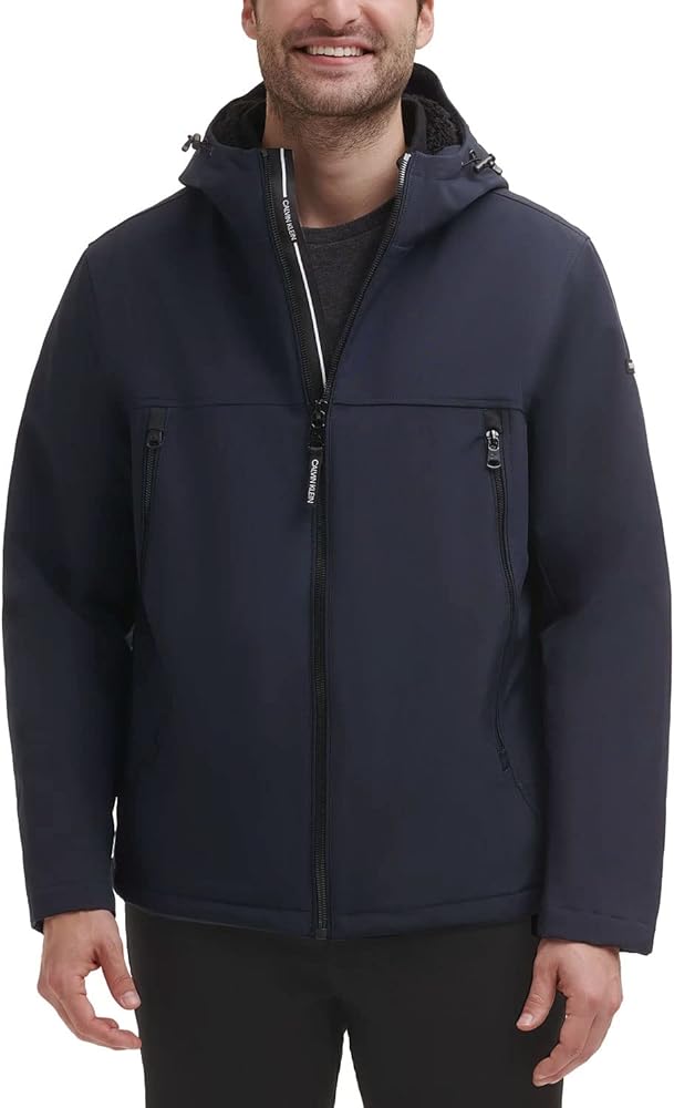 Calvin Klein Men's Sherpa Lined Hooded Soft Shell Jacket