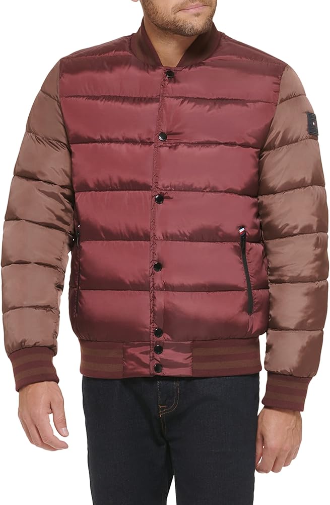 Tommy Hilfiger Men's Quilted Varsity Puffer Bomber