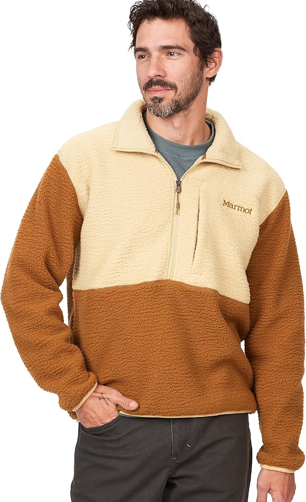 MARMOT Men's Aros 1/2 Zip Jacket - Sherpa Fleece with Retro Style